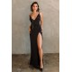 Alieva Discount - Marlyn Strappy Satin Gown (Black)