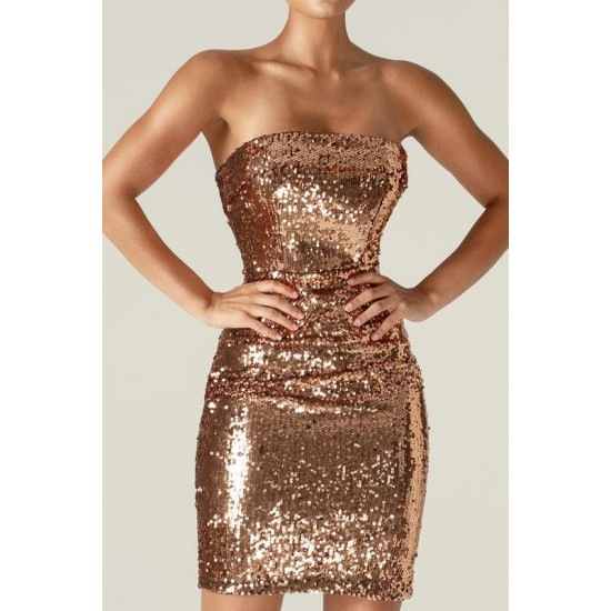 Alieva Discount - Anna Sequin Dress (Copper)