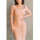 Alieva Discount - Lilia Tie Waist Bandage Dress (Coral)