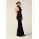 Alieva Discount - Lilux One Shoulder Modern Maxi Dress (Black)