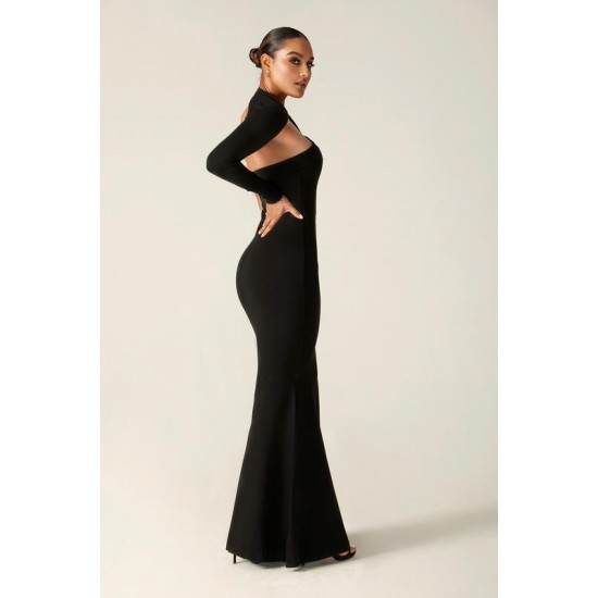 Alieva Discount - Lilux One Shoulder Modern Maxi Dress (Black)