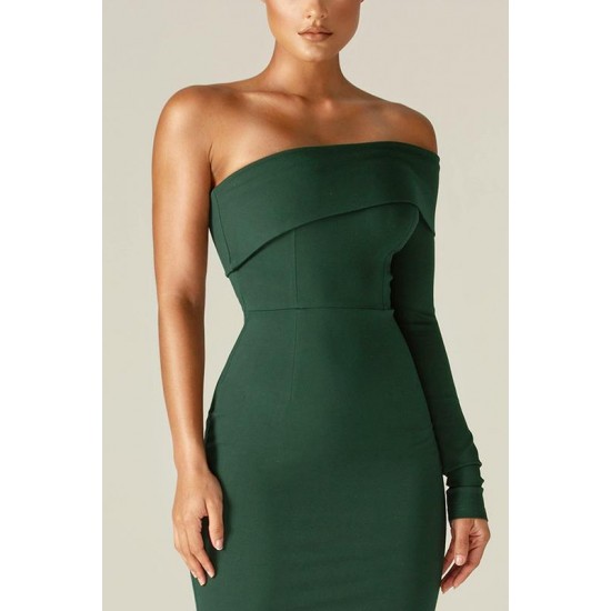 Alieva Discount - Rita One Shoulder Dress (Emerald Green)